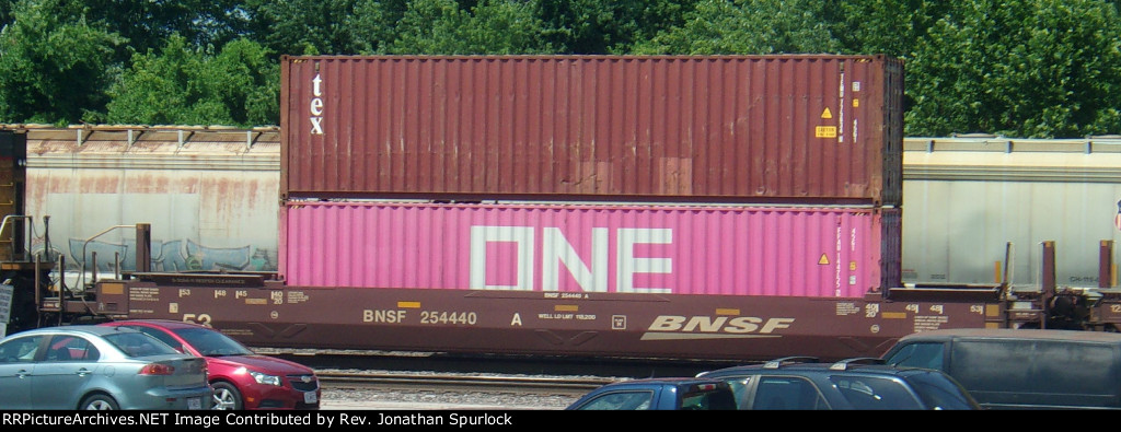 BNSF 254440A and two containers